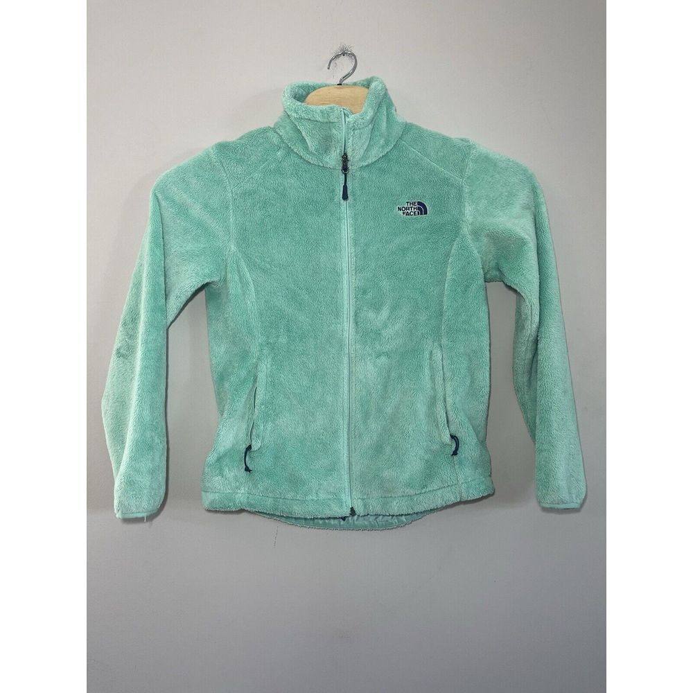 the north‎ face turquoise aqua blue fleece teddy zipup jacket size S/P